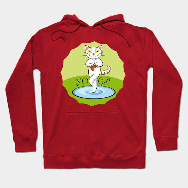 Yoga Cat Hoodie by Myrarte